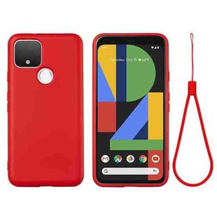 For Google Pixel 4a 5G Pure Color Liquid Silicone Shockproof Full Coverage Case(Red)