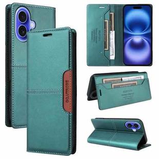 For iPhone 16 Plus GQUTROBE G01 RFID Anti-theft Leather Phone Case(Green)