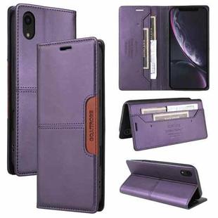 For iPhone XR GQUTROBE G01 RFID Anti-theft Leather Phone Case(Purple)