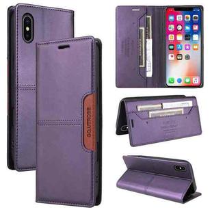 For iPhone XS Max GQUTROBE G01 RFID Anti-theft Leather Phone Case(Purple)