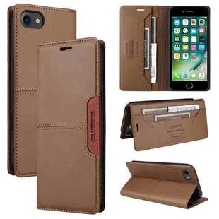 For iPhone 8 Plus / 7 Plus GQUTROBE G01 RFID Anti-theft Leather Phone Case(Brown)