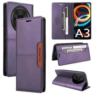 For Redmi A3 4G GQUTROBE G01 RFID Anti-theft Leather Phone Case(Purple)