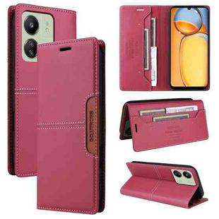 For Redmi 13C GQUTROBE G01 RFID Anti-theft Leather Phone Case(Red)