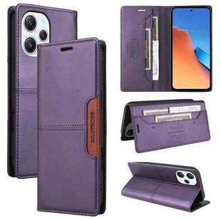 For Redmi 12 4G GQUTROBE G01 RFID Anti-theft Leather Phone Case(Purple)