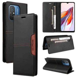 For Redmi 12C GQUTROBE G01 RFID Anti-theft Leather Phone Case(Black)