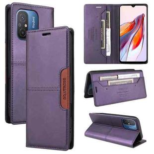 For Redmi 12C GQUTROBE G01 RFID Anti-theft Leather Phone Case(Purple)