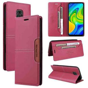 For Redmi Note 9S GQUTROBE G01 RFID Anti-theft Leather Phone Case(Red)