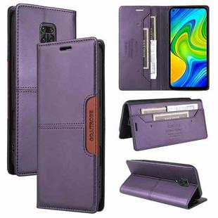 For Redmi Note 9S GQUTROBE G01 RFID Anti-theft Leather Phone Case(Purple)