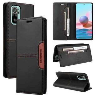 For Redmi Note 10 4G GQUTROBE G01 RFID Anti-theft Leather Phone Case(Black)