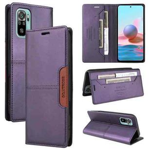 For Redmi Note 10 4G GQUTROBE G01 RFID Anti-theft Leather Phone Case(Purple)