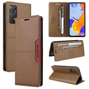 For Redmi Note 11 Pro Global GQUTROBE G01 RFID Anti-theft Leather Phone Case(Brown)