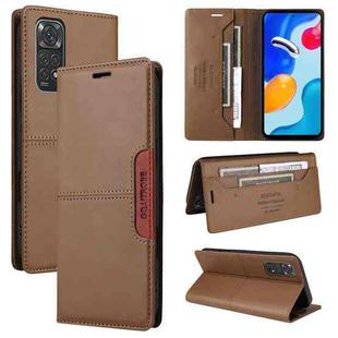 For Redmi Note 11S / 12S GQUTROBE G01 RFID Anti-theft Leather Phone Case(Brown)