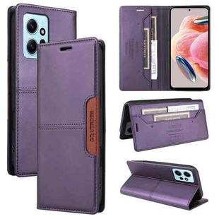 For Redmi Note 12 4G GQUTROBE G01 RFID Anti-theft Leather Phone Case(Purple)