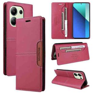 For Redmi Note 13 4G GQUTROBE G01 RFID Anti-theft Leather Phone Case(Red)