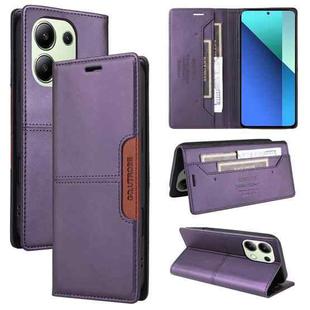 For Redmi Note 13 4G GQUTROBE G01 RFID Anti-theft Leather Phone Case(Purple)