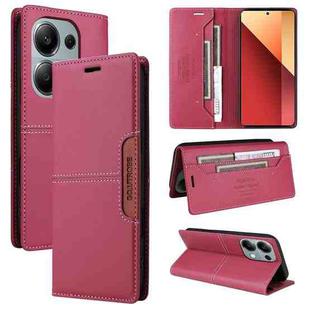 For Redmi Note 13 5G GQUTROBE G01 RFID Anti-theft Leather Phone Case(Red)