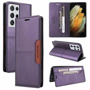 For Samsung Galaxy S21 Ultra 5G GQUTROBE G01 RFID Anti-theft Leather Phone Case(Purple)