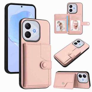 For Honor 400 Lite / X70i Button Card Bag RFID Anti-theft Phone Case(Pink)