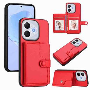 For Honor 400 Lite / X70i Button Card Bag RFID Anti-theft Phone Case(Red)