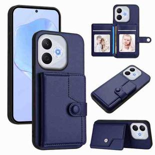 For Honor 400 Lite / X70i Button Card Bag RFID Anti-theft Phone Case(Blue)
