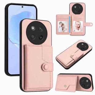 For Honor X60 Pro / X9c / Magic7 Lite Button Card Bag RFID Anti-theft Phone Case(Pink)