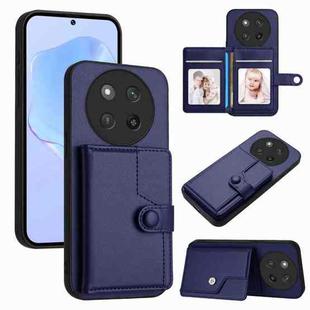 For Honor X60 Pro / X9c / Magic7 Lite Button Card Bag RFID Anti-theft Phone Case(Blue)