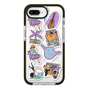 For iPhone 7 Plus / 8 Plus Simple Illustration Pattern Full Coverage Phone Case(Summer Surfing B)