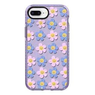 For iPhone 7 Plus / 8 Plus Simple Illustration Pattern Full Coverage Phone Case(Smiley Flower C)