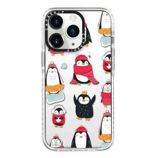 For iPhone 11 Pro Max Simple Illustration Pattern Full Coverage Phone Case(Winter Penguin)