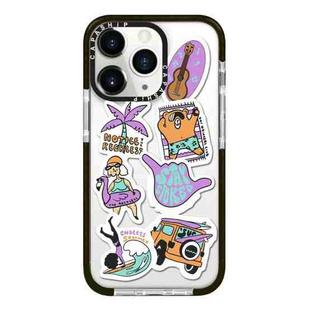 For iPhone 11 Pro Max Simple Illustration Pattern Full Coverage Phone Case(Summer Surfing B)