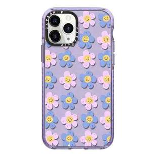 For iPhone 11 Pro Max Simple Illustration Pattern Full Coverage Phone Case(Smiley Flower C)