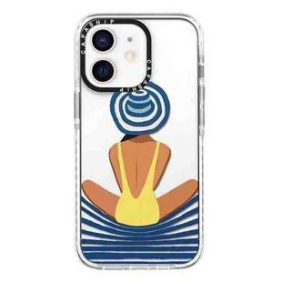 For iPhone 12 Simple Illustration Pattern Full Coverage Phone Case(Summer Label A)