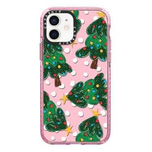 For iPhone 12 Simple Illustration Pattern Full Coverage Phone Case(Christmas Tree A)