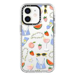 For iPhone 12 Simple Illustration Pattern Full Coverage Phone Case(Summer Label B)