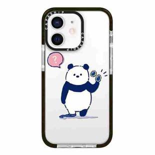 For iPhone 12 Simple Illustration Pattern Full Coverage Phone Case(Summer Panda A)