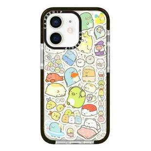 For iPhone 12 Simple Illustration Pattern Full Coverage Phone Case(Corner Creature C)