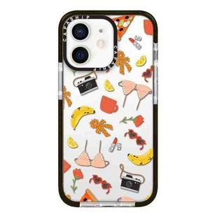 For iPhone 12 mini Simple Illustration Pattern Full Coverage Phone Case(Summer Label C)