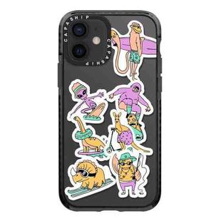 For iPhone 12 mini Simple Illustration Pattern Full Coverage Phone Case(Summer Surfing C)
