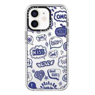 For iPhone 12 mini Simple Illustration Pattern Full Coverage Phone Case(Text Label A)