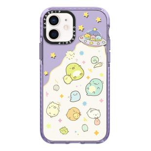 For iPhone 12 mini Simple Illustration Pattern Full Coverage Phone Case(Corner Creature A)