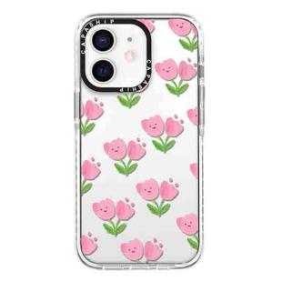 For iPhone 12 mini Simple Illustration Pattern Full Coverage Phone Case(Smile Flower A)