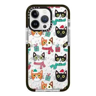 For iPhone 12 Pro Simple Illustration Pattern Full Coverage Phone Case(Winter Cat)