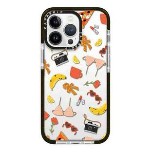 For iPhone 12 Pro Simple Illustration Pattern Full Coverage Phone Case(Summer Label C)