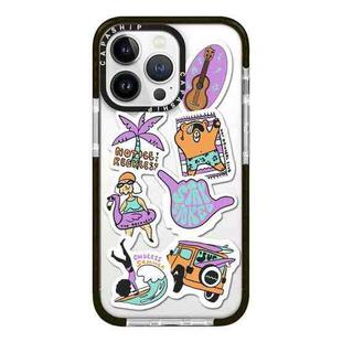 For iPhone 12 Pro Simple Illustration Pattern Full Coverage Phone Case(Summer Surfing B)