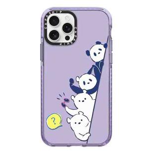 For iPhone 12 Pro Simple Illustration Pattern Full Coverage Phone Case(Summer Panda B)