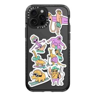 For iPhone 12 Pro Simple Illustration Pattern Full Coverage Phone Case(Summer Surfing C)