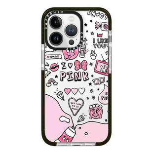 For iPhone 12 Pro Simple Illustration Pattern Full Coverage Phone Case(Text Label B)