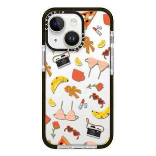 For iPhone 13 Simple Illustration Pattern Full Coverage Phone Case(Summer Label C)