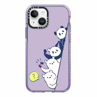 For iPhone 13 Simple Illustration Pattern Full Coverage Phone Case(Summer Panda B)