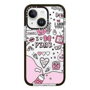 For iPhone 13 mini Simple Illustration Pattern Full Coverage Phone Case(Text Label B)